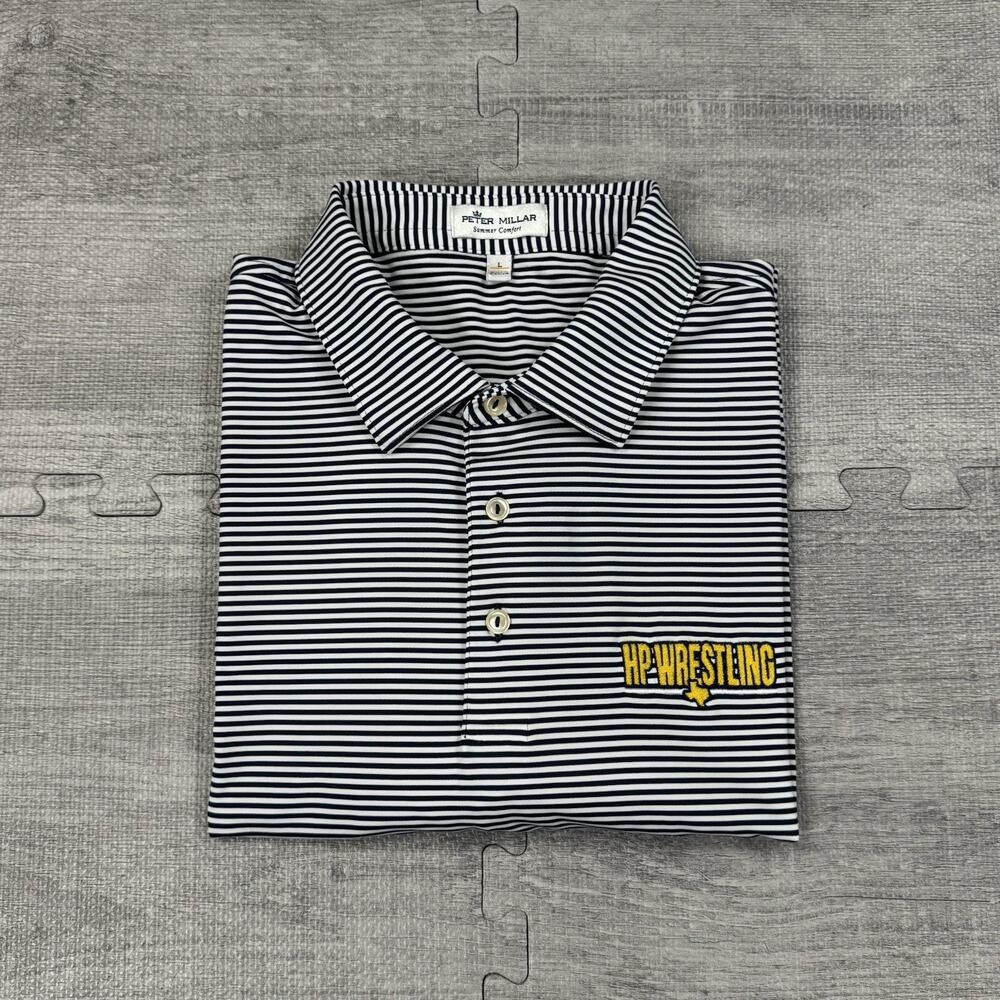 Peter Milllar Summer Comfort Men’s L Polo Shirt Highland Park HP Scots Wrestling